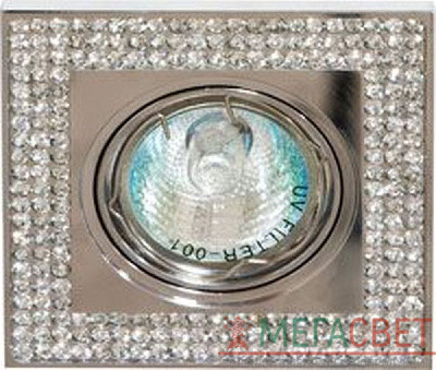 Светильник потолочный  MR16 MAX50W 12V G5.3, прозрачный, хром, DL114-C 28412