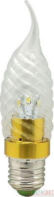 Лампа светодиодная, 6LED(3.5W) 230V E27 2700K золото, LB-78 25373
