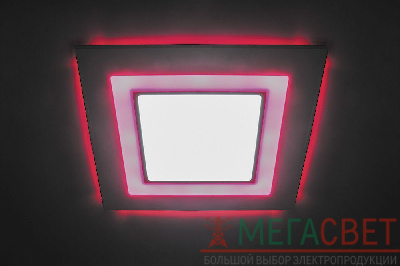 Светодиодный светильник Feron AL2551 встраиваемый 8W 4000K с красной подсветкой, белый 27858