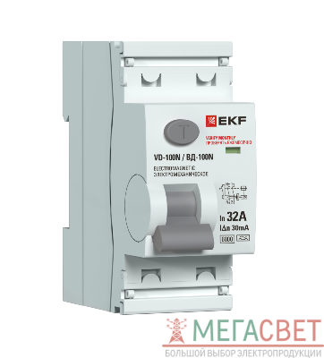 Выключатель дифференциального тока 2п 32А 30мА тип A 6кА ВД-100N электромех. PROxima EKF E1026MA3230