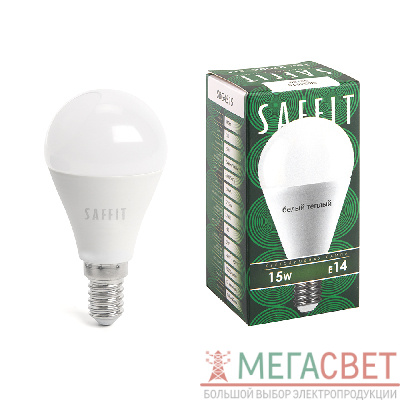 Лампа светодиодная SAFFIT SBG4515 Шарик E14 15W 2700K 55209