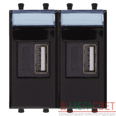 Устройство зарядное USB 2мод. 2.1А Avanti &quot;Черный квадрат&quot; DKC 4402542