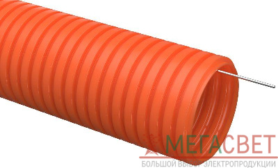 Труба гофрированная ПНД тяжелая d20мм с протяжкой оранж. (уп.100м) IEK CTG21-20-K09-100
