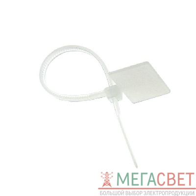Хомут кабельный 2.5х110 нейл. бел. с маркировочной площадкой (уп.100шт) EKF plc-c-p-2.5х110