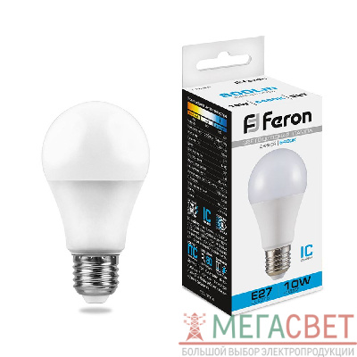 Лампа светодиодная Feron LB-92 Шар E27 10W 6400K 25459