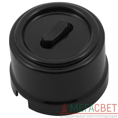 Выключатель 1-кл. ретро ABS-пластик черн. Bironi B1-220-23