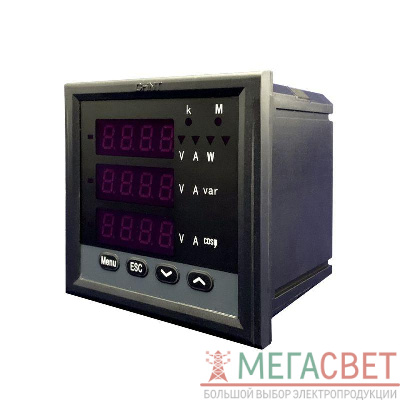 Прибор измерительный многофункциональный PD666-3S4 380В 5А 3ф 96х96 светодиод. дисплей RS485 CHINT 765094