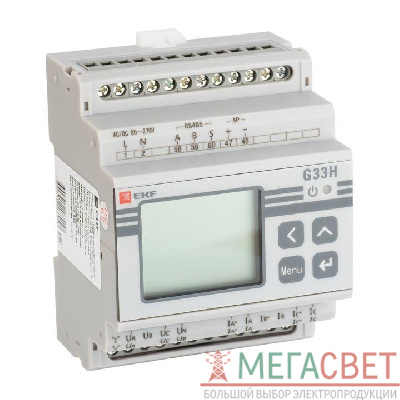 Прибор многофункциональный измерительный G33H с жидкокристалическим дисплеем на DIN-рейку PROxima EKF sm-g33h
