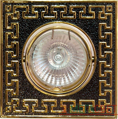Светильник встраиваемый Feron 2008SDL потолочный MR16 G5.3 черный металлик-золото 17818