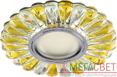 Светильник встраиваемый с белой LED подсветкой Feron CD901 потолочный MR16 G5.3 прозрачный-желтый 28970