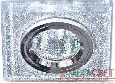 Светильник встраиваемый Feron 8170-2 потолочный MR16 G5.3 мерцающее серебро 19717