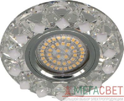 Светильник встраиваемый с белой LED подсветкой Feron CD7570 потолочный MR16 G5.3 прозрачно-белый 28575