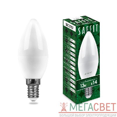 Лампа светодиодная SAFFIT SBC3713 Свеча E14 13W 6400K 55172