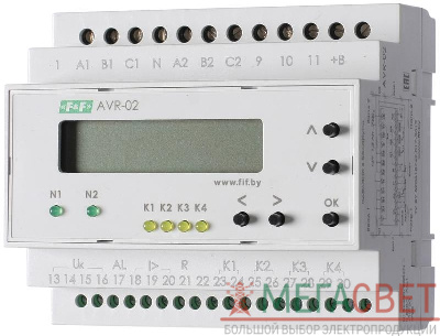 Устройство управления резервным питанием AVR-02 (3х400В+N; 5 перекл. х8А; IP20) F&F EA04.006.004