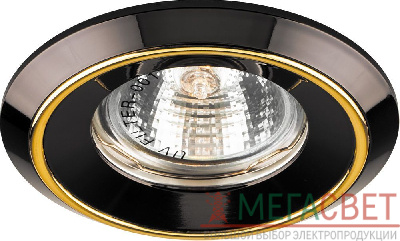 Светильник встраиваемый Feron DL1023 потолочный MR16 G5.3 черный-золото 20141