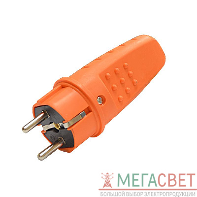 Вилка электрическая 1-м прямая каучук оранж. Universal 3031