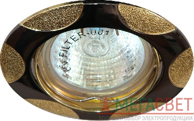 Светильник встраиваемый Feron 156T-MR16 потолочный MR16 G5.3 черный металлик-золото 17770