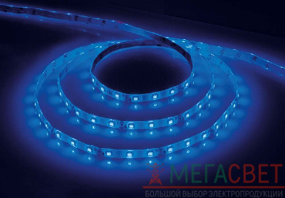 Cветодиодная LED лента Feron LS604, 60SMD(3528)/м 4.8Вт/м  1м IP65 12V синий 27751