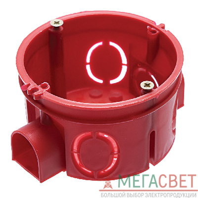 Подрозетник STEKKER EBX20-01-1 с кабель-каналом для сплошных стен, красный 39293