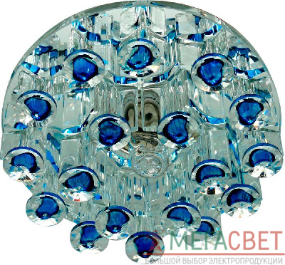 Светильник встраиваемый Feron 1550 потолочный JCD9 G9 голубой-прозрачный 28427
