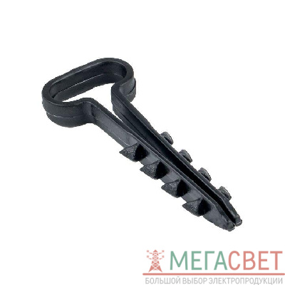 Дюбель-хомут d6х14мм для плоского кабеля черный (уп.100шт) PROxima EKF plc-cd1-6х14b