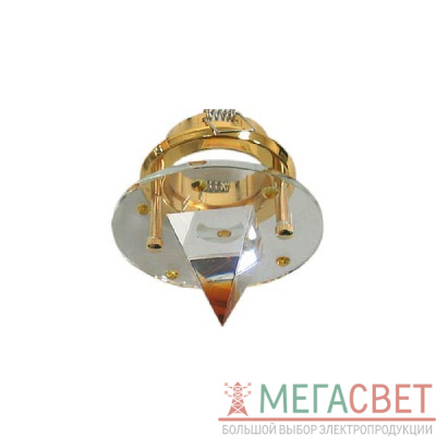 Светильник потолочный, MR16 G5.3 стекло с желтыми кристаллами, золото, c лампой, DL4163 17285