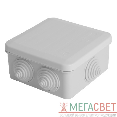 Коробка разветвительная STEKKER EBX10-36-55, 100*100*50мм, 6 вводов, IP55, светло-серая (GE41255) 39998