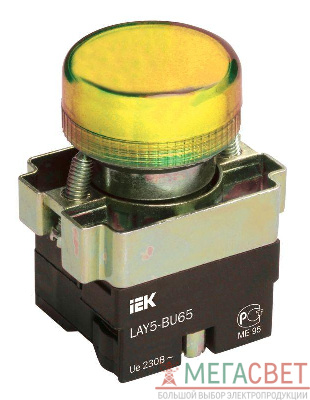 Арматура светосигнальная LAY5-BU65 230В d22мм желт. IEK BLS50-BU-K05