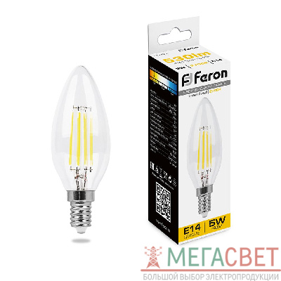 Лампа светодиодная Feron LB-58 Свеча E14 5W 2700K 25572