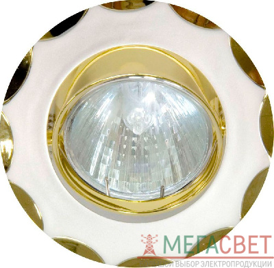 Светильник встраиваемый Feron 703 потолочный MR16 G5.3 жемжучное серебро-золото 15174