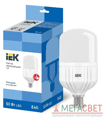 Лампа светодиодная HP 50Вт 230В 6500К E40 ИЭК LLE-HP-50-230-65-E40