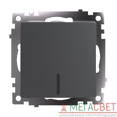 Выключатель 1-клавишный c индикатором (механизм), 250В, 10А, серия Катрин, графит, GLS10-7101-06 49408