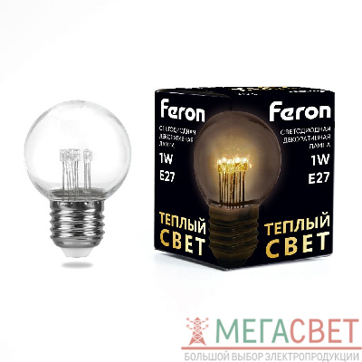Лампа светодиодная Feron LB-378  E27 1W 2700K 41918