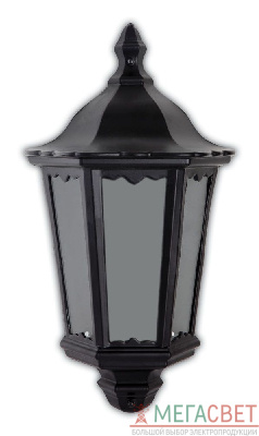 Светильник садово-парковый Feron 6206 шестигранный на стену накладной 60W E27 230V, черный 11539
