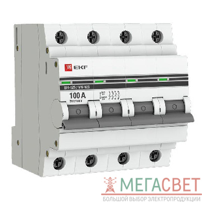 Выключатель нагрузки 4п 100А ВН-125 PROxima EKF SL125-4-100-pro