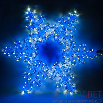 Световая фигура 230V, дюралайт 12 м  24 LED/м (синий+белый), шнур 1.6м IP44, 80*80 см, LT064 26953