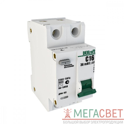 Выключатель автоматический дифференциального тока 2п C 6А 30мА тип AC 4.5кА ДИФ-103 со встроен. защит. от сверхтоков SchE 16011DEK