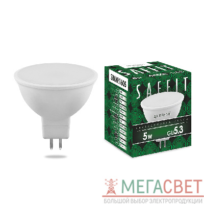 Лампа светодиодная SAFFIT SBMR1605 MR16 GU5.3 5W 6400K 55018