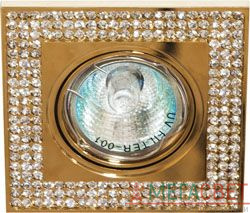 Светильник потолочный  MR16 MAX50W 12V G5.3, прозрачный, золото , DL114-С 28413