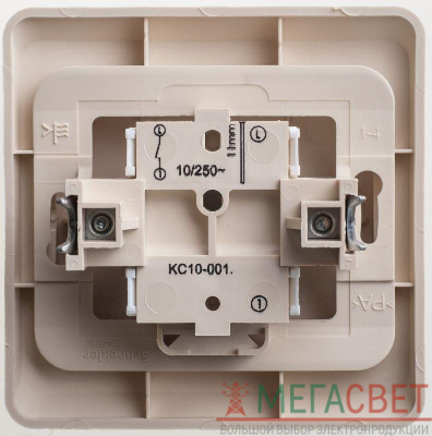 Выключатель кнопочный 1-кл. СП Этюд 10А IP20 с самовозвратом крем. SchE KC10-001K